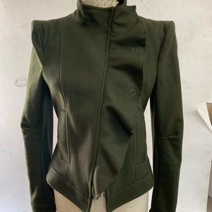 BCBG maxazria blazer jacket as m olive green